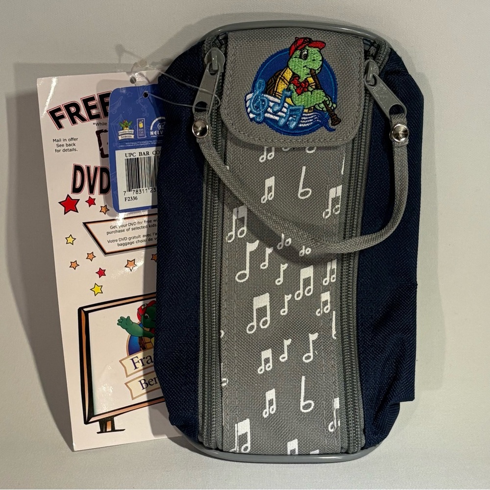 🎼 RARE VINTAGE FRANKLIN THE TURTLE NELVANA MUSICAL THEMED ZIP UP PENCIL CASE 🎼